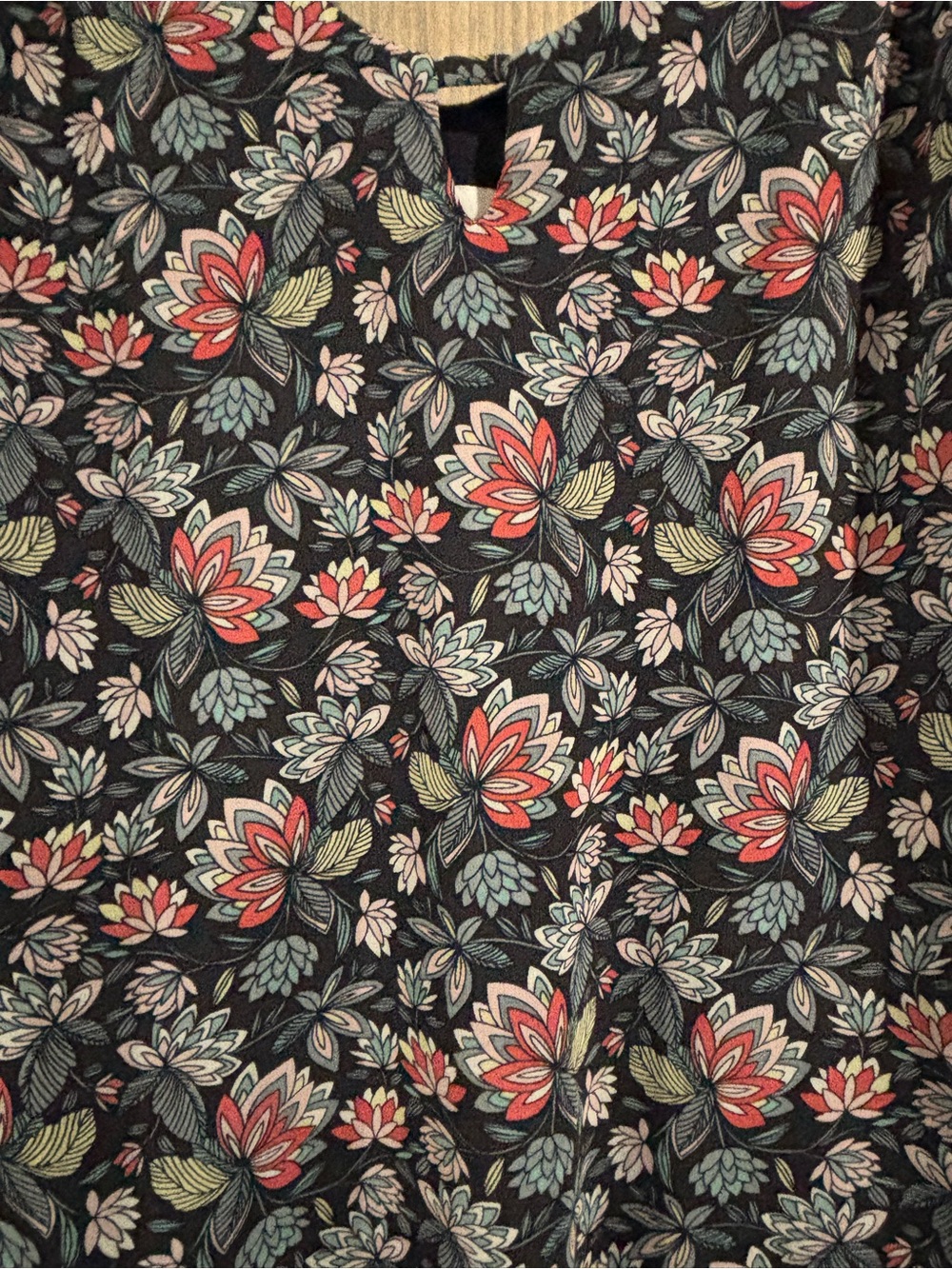 CAbi Navy Floral V-Neck Camisole with Pink & Light Blue Blooms - Picture 3 of 4